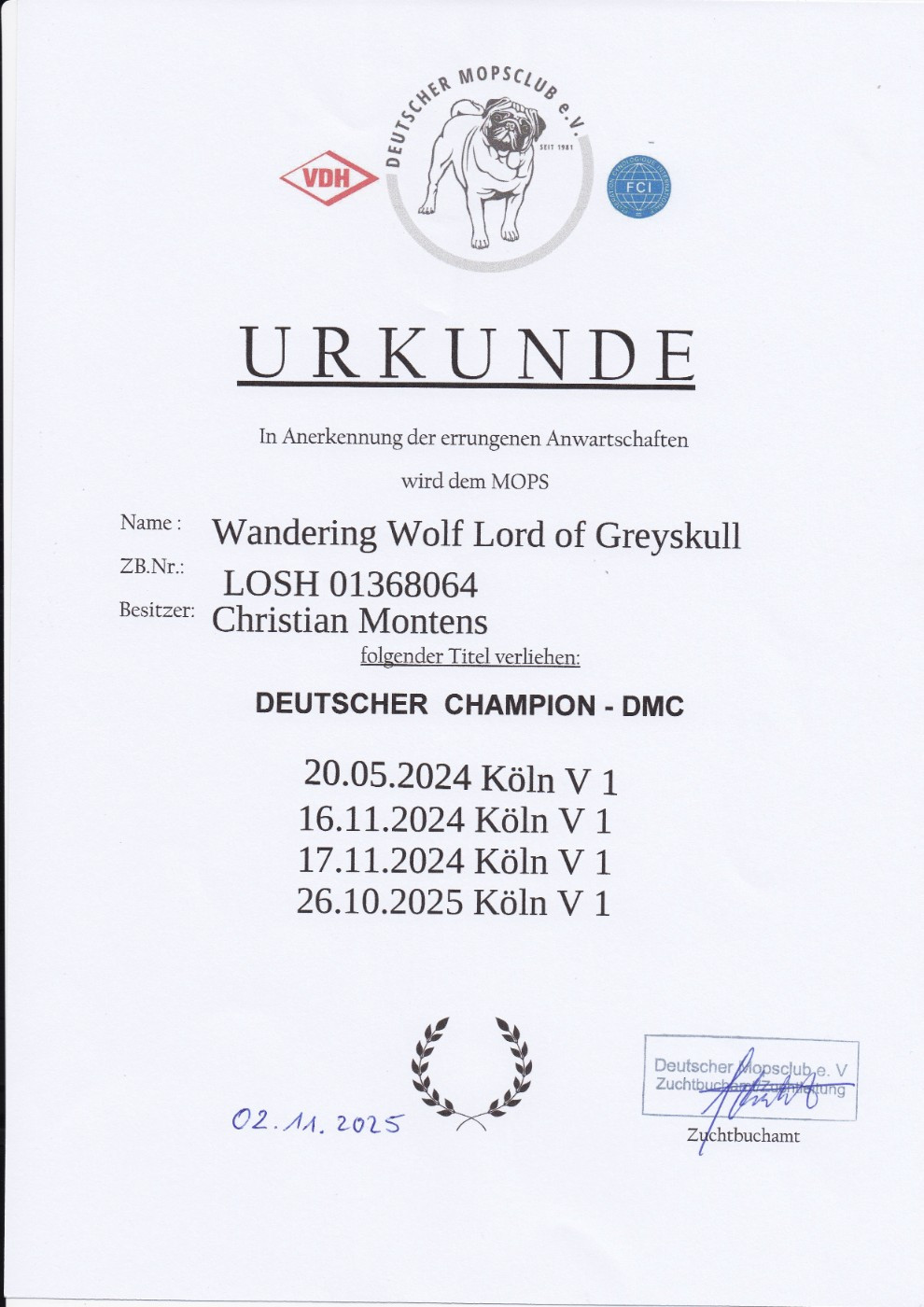 Lord of Greyskull - CH.WANDERING WOLF LORD OF GREYSKULL